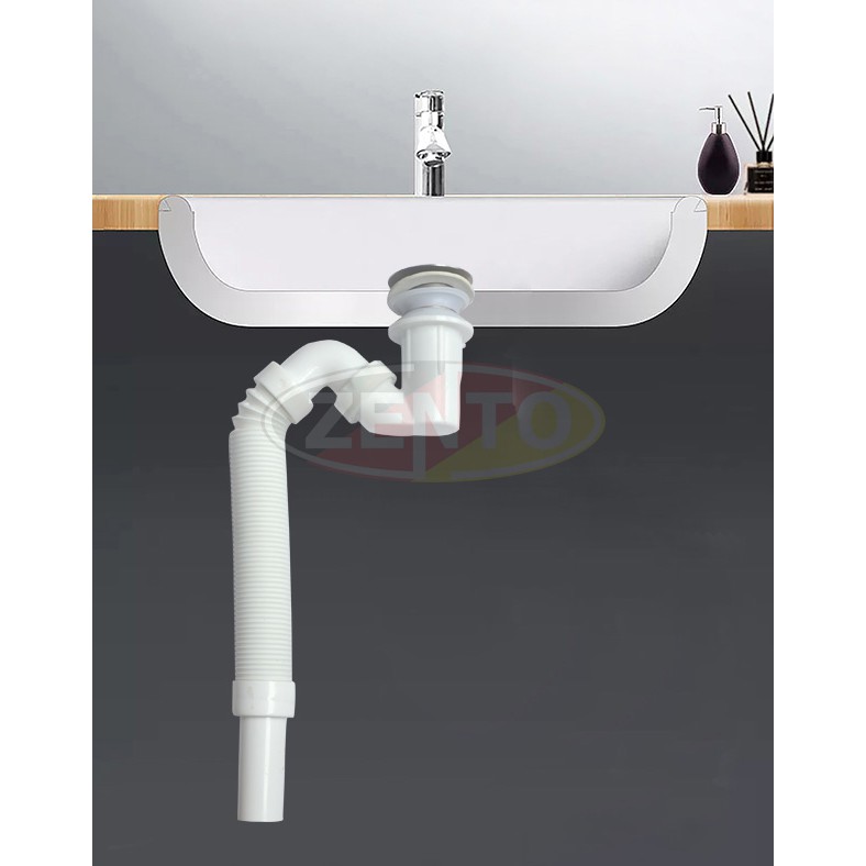 Bộ xi phông & ống xả mềm lavabo ZXP028-W