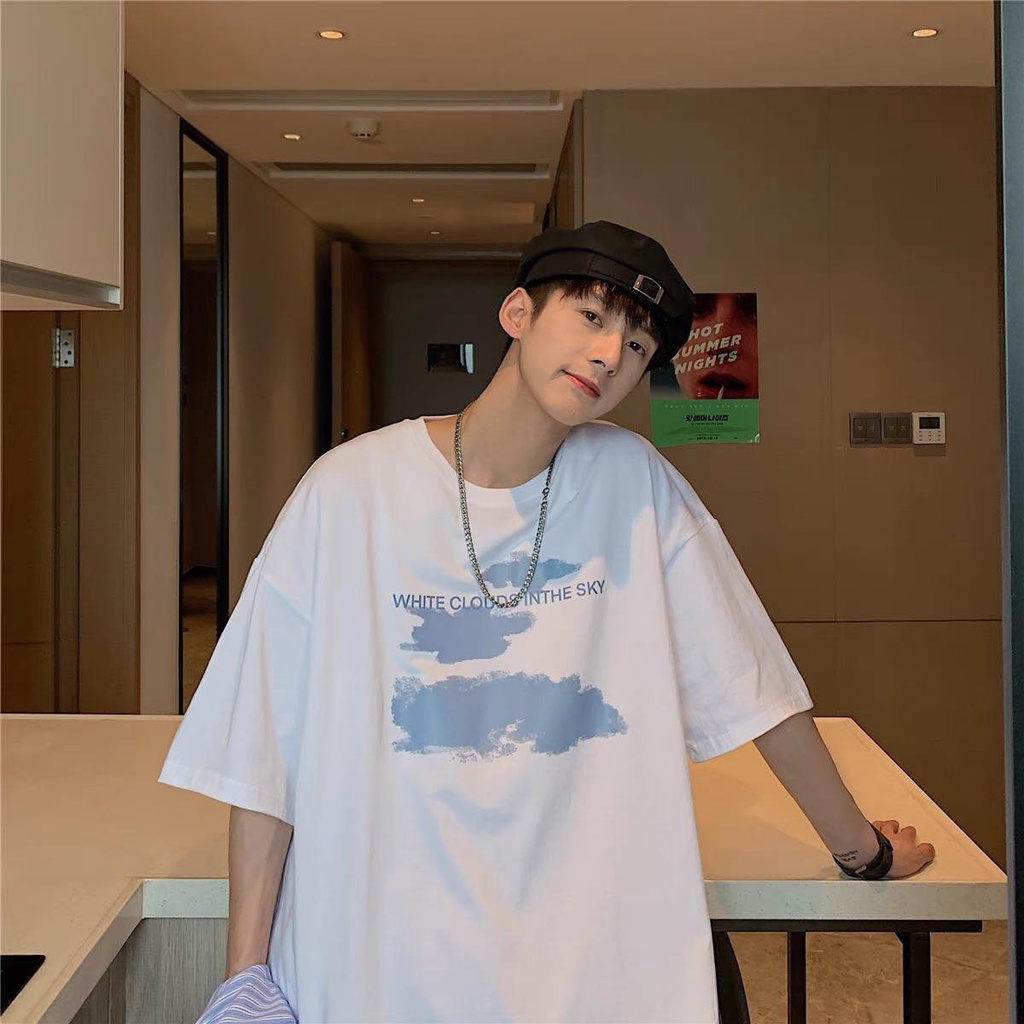 Áo thun tay lỡ nam nữ unisex in chữ sky bầu trời
