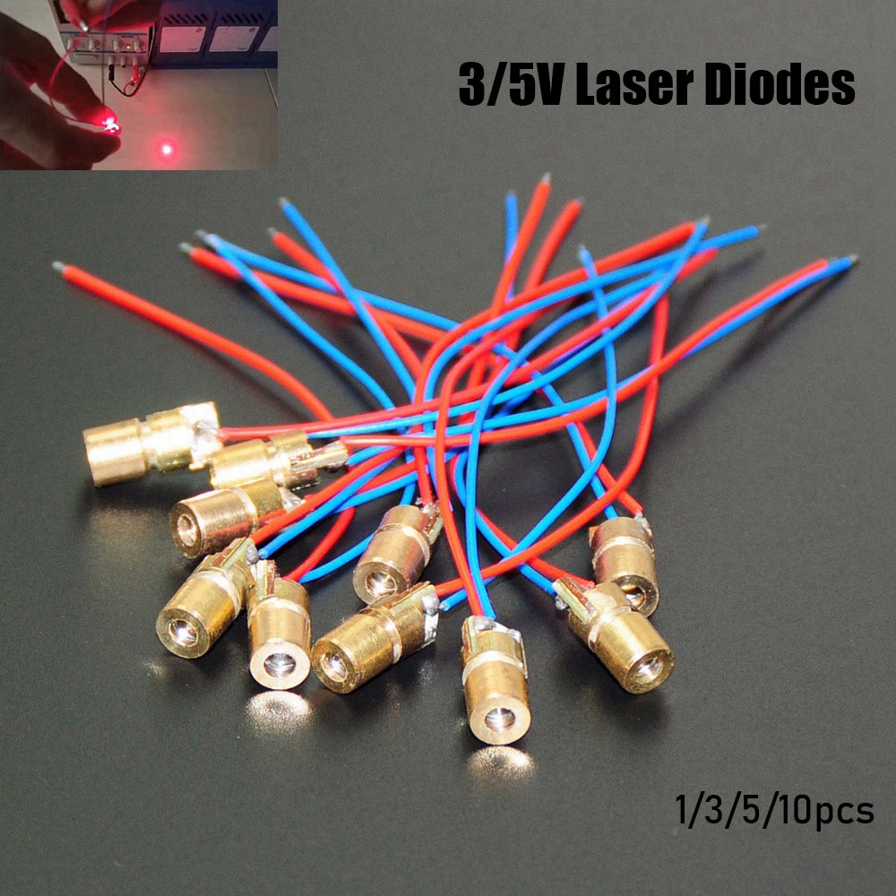 Bộ 1 / 3 / 5 / 10 module đèn laser mini 650nm 6mm 3 / 5v chuyên nghiệp