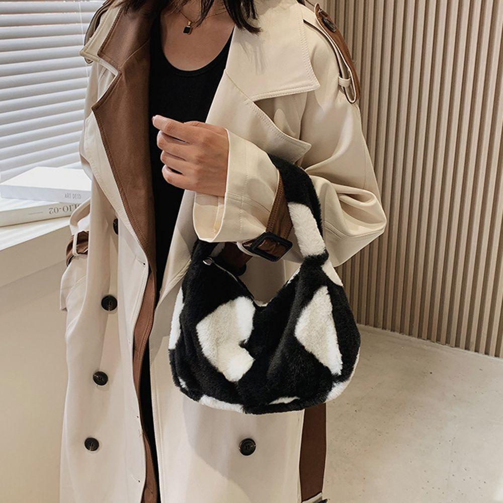 Túi Đựng Điện Thoại Bằng Lông Nhung Mềm Mại In Họa Tiết Trái Tim Đơn Giản Phong Cách Hàn Quốc Cho Nữ