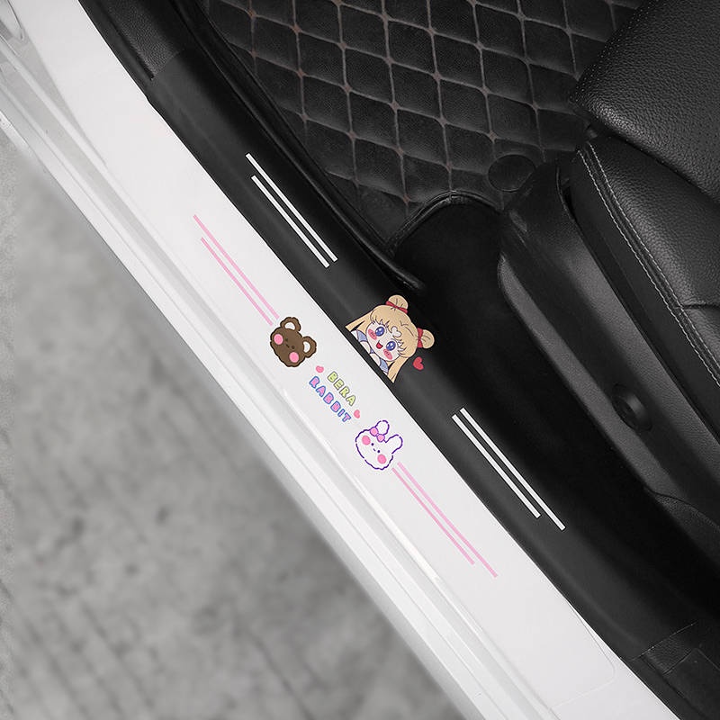 Automobile Door Strip Anti-Stepping Sticker Anti-Scratch Car Door Pedal Protective Strip Protection Universal Decoration All Products 1eua