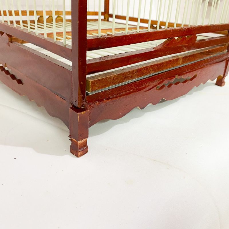 Lồng vuông chào mào khung gỗ giá rẻ nan cáp quang