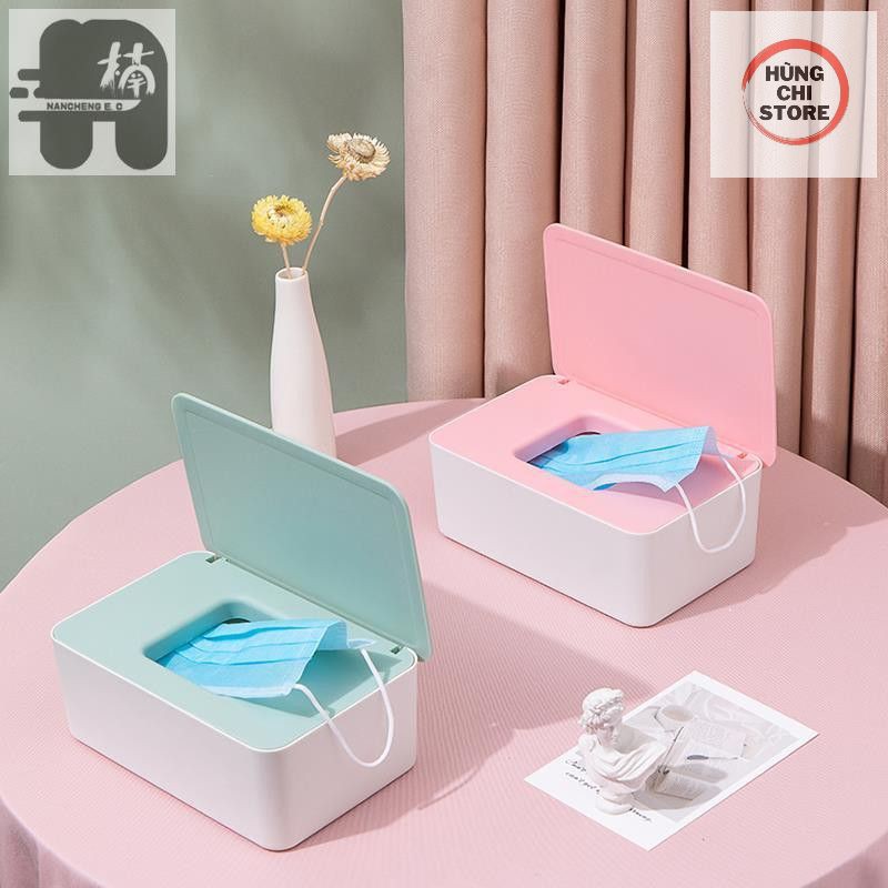 HỘP ĐỰNG KHẨU TRANG có nắp đậy an toàn vệ sinh dùng đựng cả giấy ăn, khăn ướt rất tiện dụng