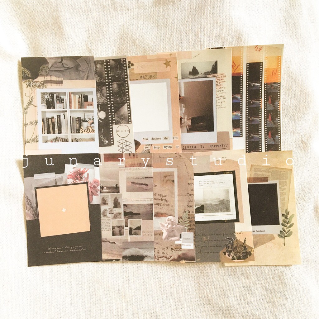Junarystudio - Set giấy nền vintage nghệ thuật dùng trang trí journal, vintage paper