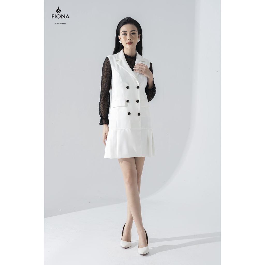 Đầm Gile Nữ FIONA, Đầm Thiết Kế Dập Nhăn Gấu Nữ Tính Mã F450669