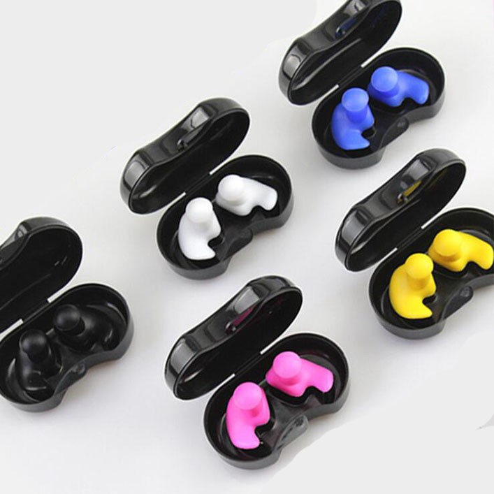 1 Cặp Nút Bịt Tai Chống Bụi Bằng Silicone Chống Nước Dùng Khi Bơi Lặn