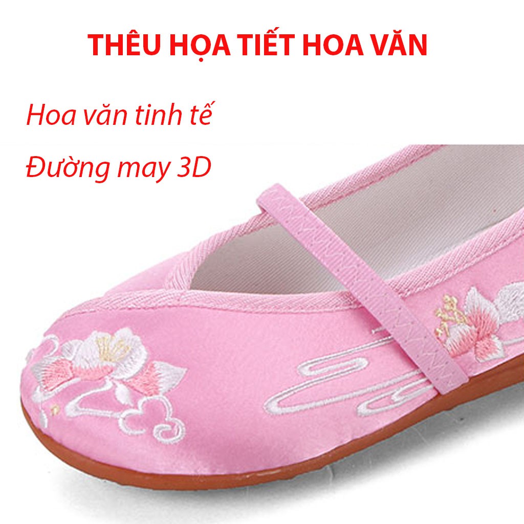 GIÀY BỆT THÊU HOA VĂN 3D BÉ GÁI [ĐẾ KẾP CHỐNG TRƯỢT]