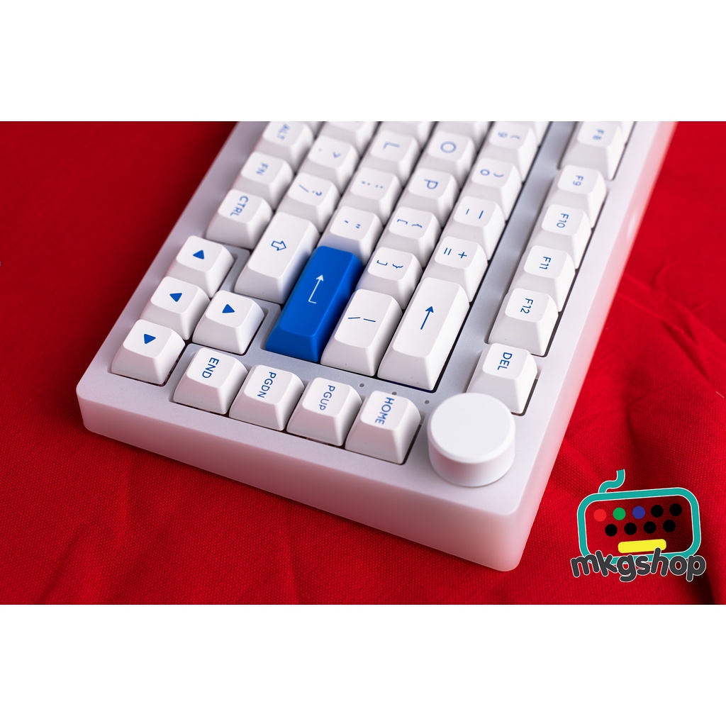 Bàn phím cơ AKKO PC75B Plus Blue on White 3 kết nối, hot swap, led nền RGB, núm xoay âm lượng