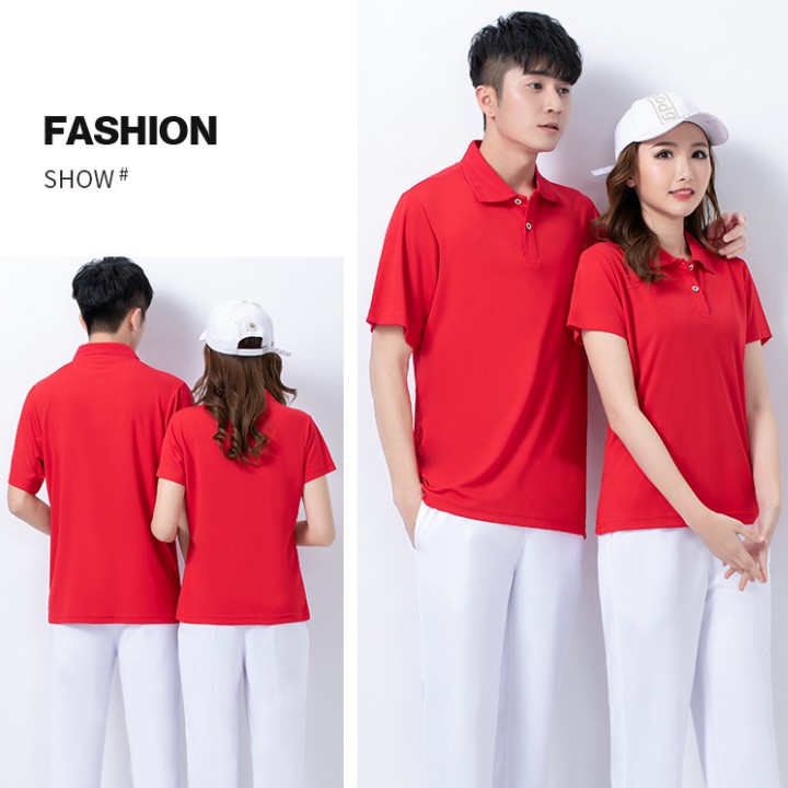 Áo thun Polo đỏ tươi ngắn tay cổ bẻ nam nữ vải Lacosstee cá sấu 4 chiều cao cấp – Nhận in thêu đồng phục theo yêu cầu