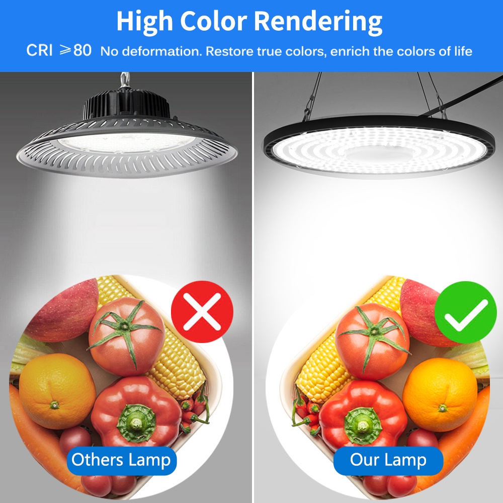 Đèn LED UFO 70W 100W 150W Ánh Sáng Trắng / Trắng Ấm Chống Thấm Nước Có Phích Cắm