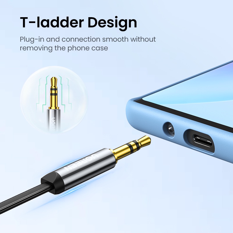 Dây cáp âm thanh UGREEN 3.5mm góc phải 90 độ chuyên dụng cho loa xe hơi