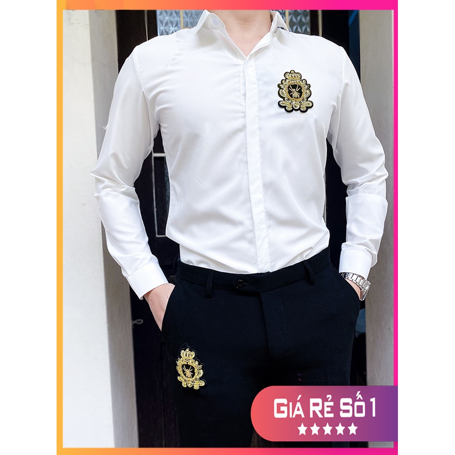 Bộ Quần Tây + Sơ Mi Đính Đá Ong Vàng | BigBuy360 - bigbuy360.vn