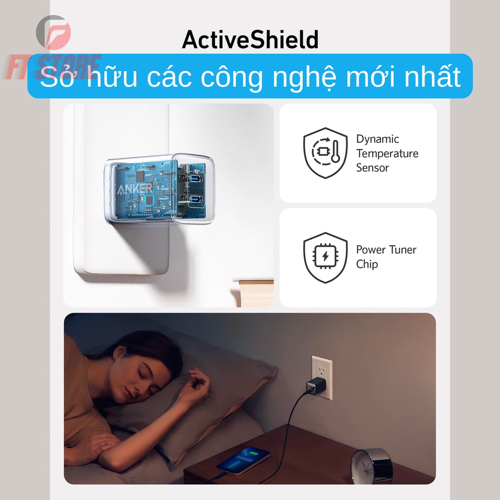 Củ sạc ANKER A2038 Nano Pro 521 PD/PPS 40W sạc nhanh điện thoại, máy tính bảng BH 12TH