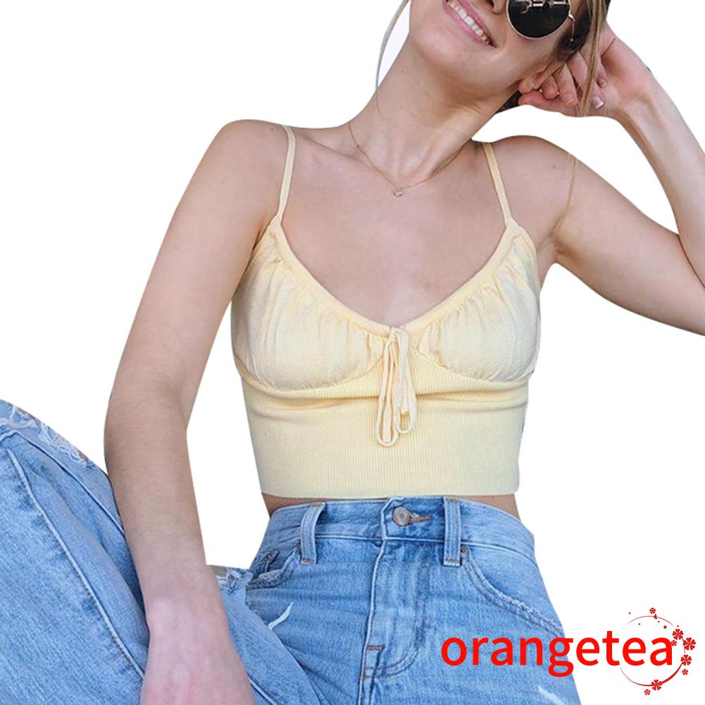 Áo Crop Top Sát Nách Gợi Cảm Cho Nữ