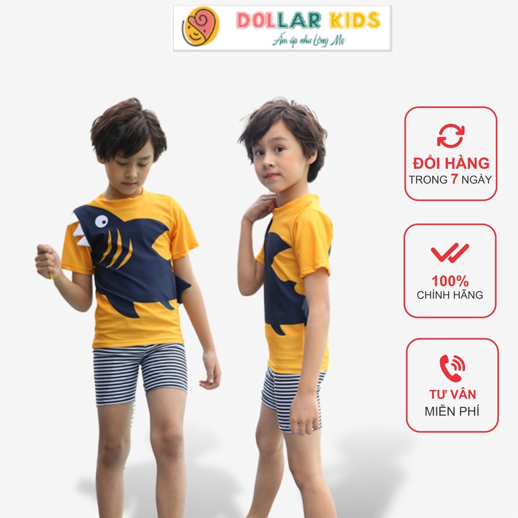 Đồ Bơi Trẻ Em Dollarkids In Hình Cá Mập Kèm Nón Cho Bé Từ 10kg Đến 45kg