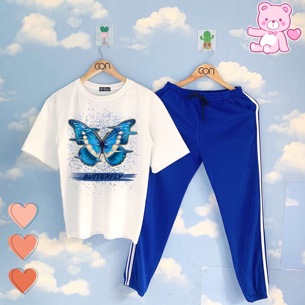 [COMBO TIẾT KIỆM] Set áo thun tay lửng quần kẻ 3 sọc, quần unisex 2 sọc C78 | BigBuy360 - bigbuy360.vn