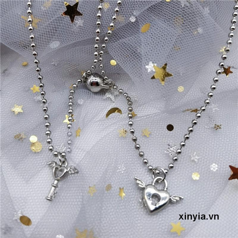 Vòng cổ Chuỗi Hạt Tròn Có Khóa Nam Châm Thiết Kế Đơn Giản Thời Trang Cho Cặp Đôi