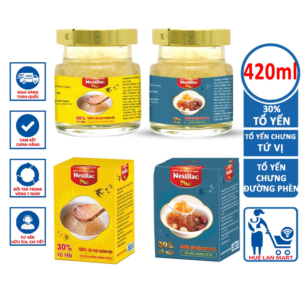 Nước yến thượng hạng Nutriplus Nestilac Plus 30% tổ yến chưng đường phèn, ngũ vị lọ 70ml