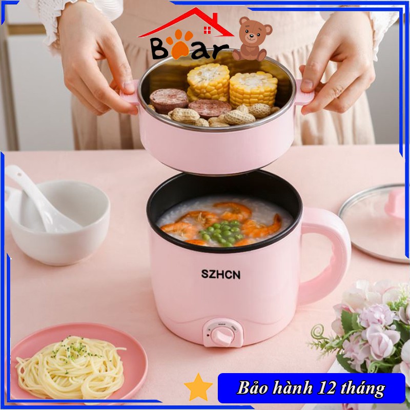 Nồi điện đa năng 1.2L, Nồi lẩu điện mini công suất lớn, Chống dính cao cấp, Bảo hành chính hãng 12 tháng