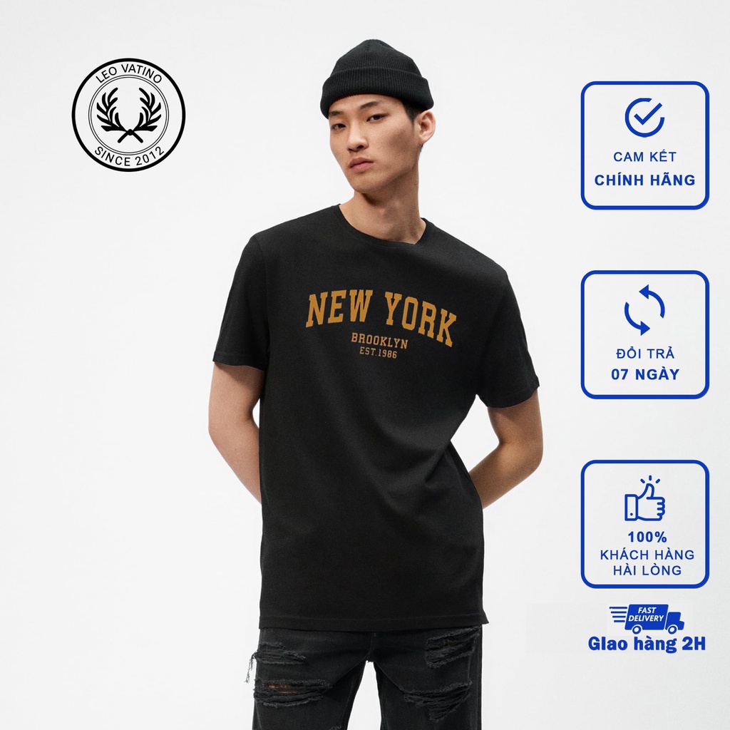 Áo thun nam cổ tròn in cao cấp vải Cotton xuất xịn, chuẩn form, trẻ trung, năng động THLVMM26 - Leo Vatino