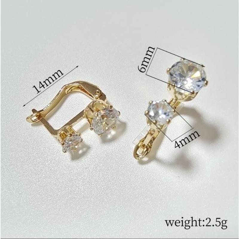 Khuyên Tai Tròn Đính Đá Sapphire Trắng Vàng 18K Thời Trang Mới Cho Nữ