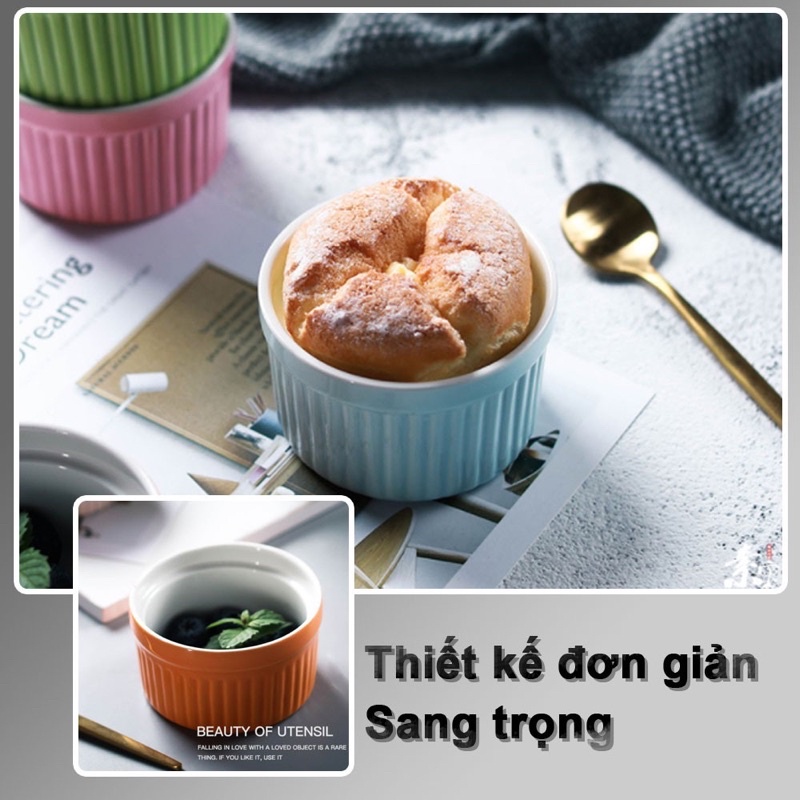 Bát ăn dặm , chén ăn dặm ramenkin hấp bánh , làm bánh flan ăn dặm cho bé
