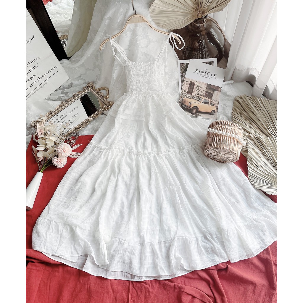 Đầm nữ chất vải đẹp, đầm nữ xòe phong cách tiểu thư, nữ tính, hàng đẹp bán shop, phom dưới 54kg-tùy chiều cao | BigBuy360 - bigbuy360.vn