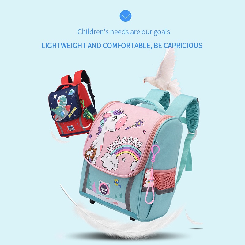 Ba Lô Đi Học In Hoạt Hình Khủng Long / Kỳ Lân Dễ Thương Cho Bé