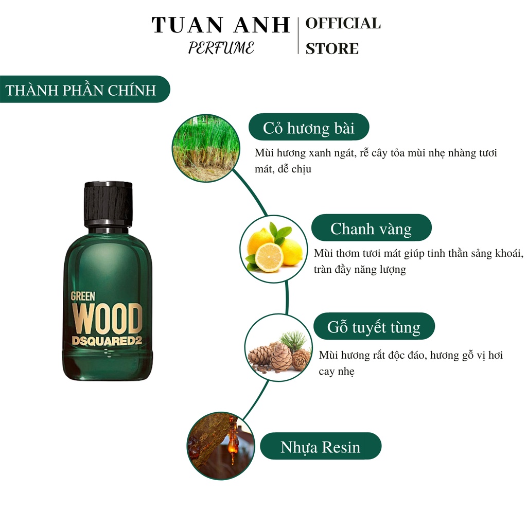 Nước hoa nam chính hãng thơm lâu DS Green Wood mùi gỗ cao cấp TUANANHPERFUME