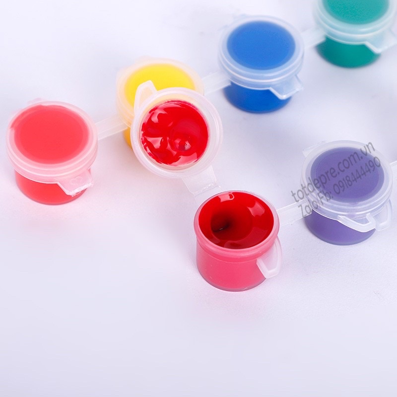 Set 6/ 8 màu mini Acrylic tặng kèm cọ vẽ