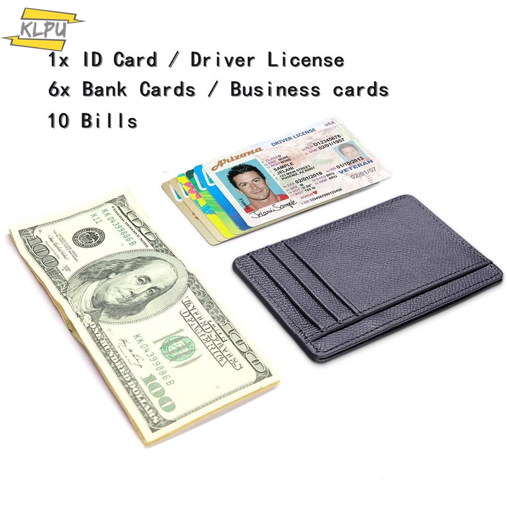 Ví Da PU 6 Ngăn Siêu Mỏng Đựng Thẻ Tiện Dụng Cho Nam Giá Đỡ