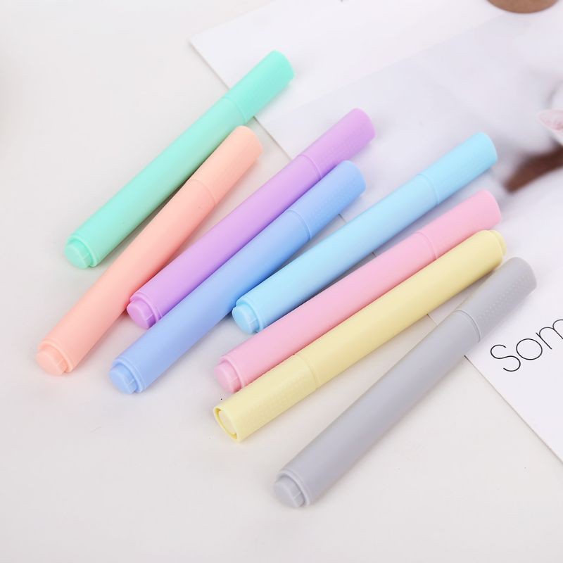 Bộ 8 bút dạ quang vỏ màu kẹo sáng tạo chuyên dụng cho tô màu