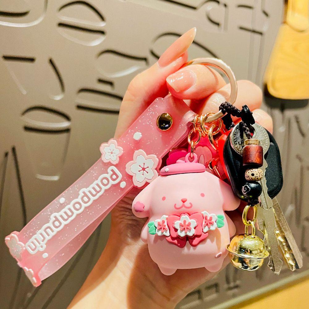 Móc Khóa Hình Kuromi Pompom Dễ Thương
