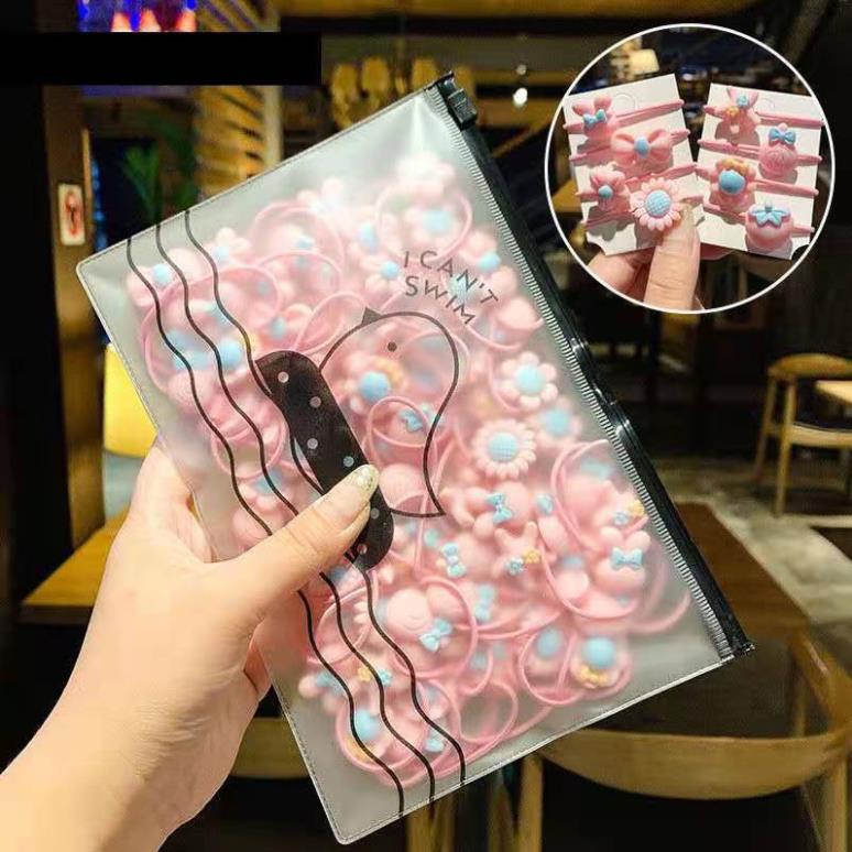 Dây buộc tóc GALANO dây chun buộc tóc set 20 buộc nỉ hoa quả Hàn Quốc cho bé gái, bạn nữ FAH-001415