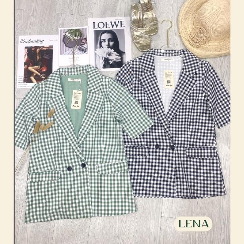 Áo Blazer nữ dáng vest tay lỡ 2 lớp LENA có đệm vai phối váy 2 dây dáng dài trẻ trung thanh lịch GMA027