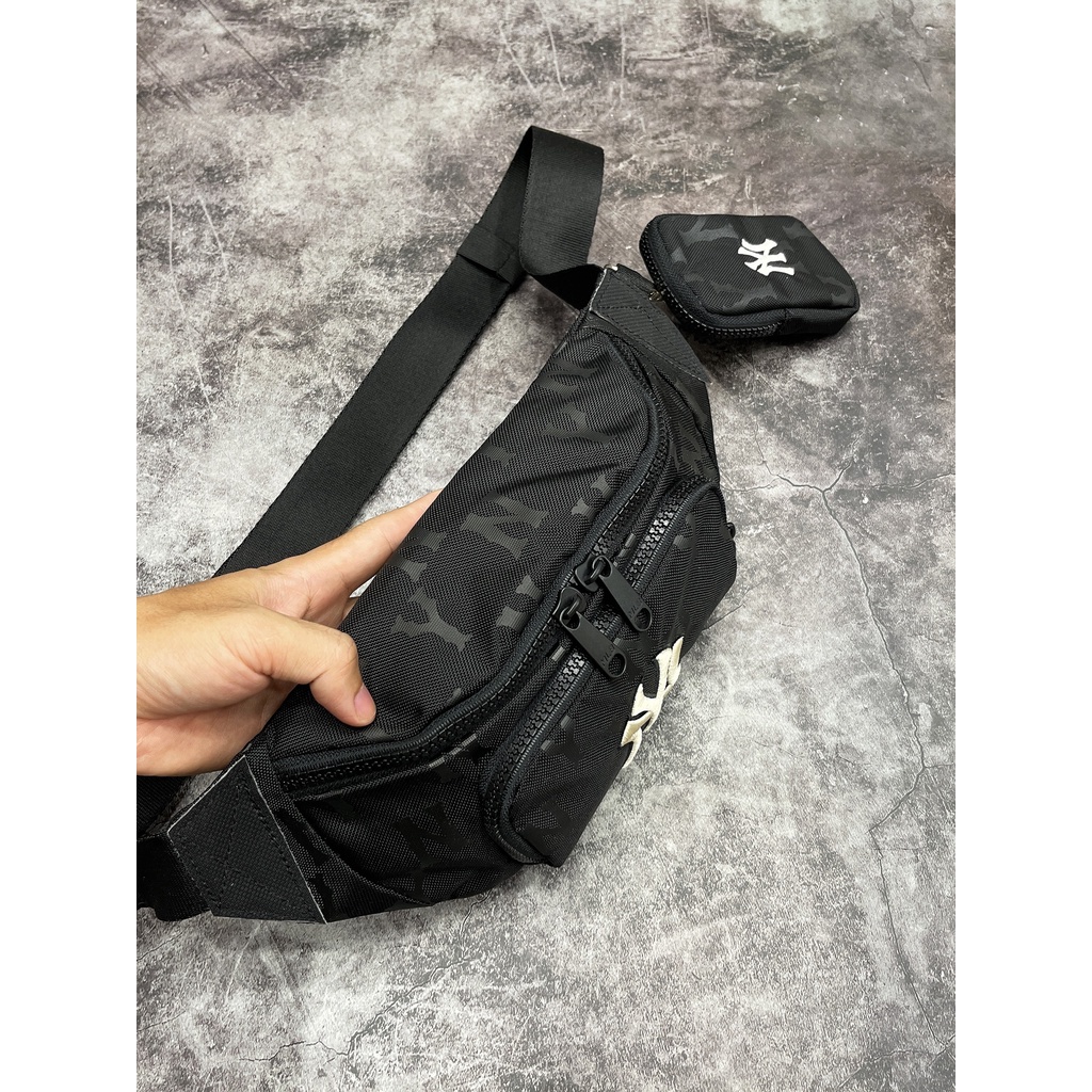 TÚI ĐEO CHÉO B438 MONOGRAM WAIST BAG - BLACK