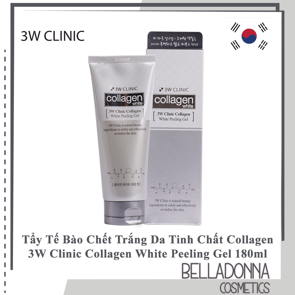 Tẩy Tế Bào Chết Trắng Da Tinh Chất Collagen 3W Clinic Collagen White Peeling Gel 180ml