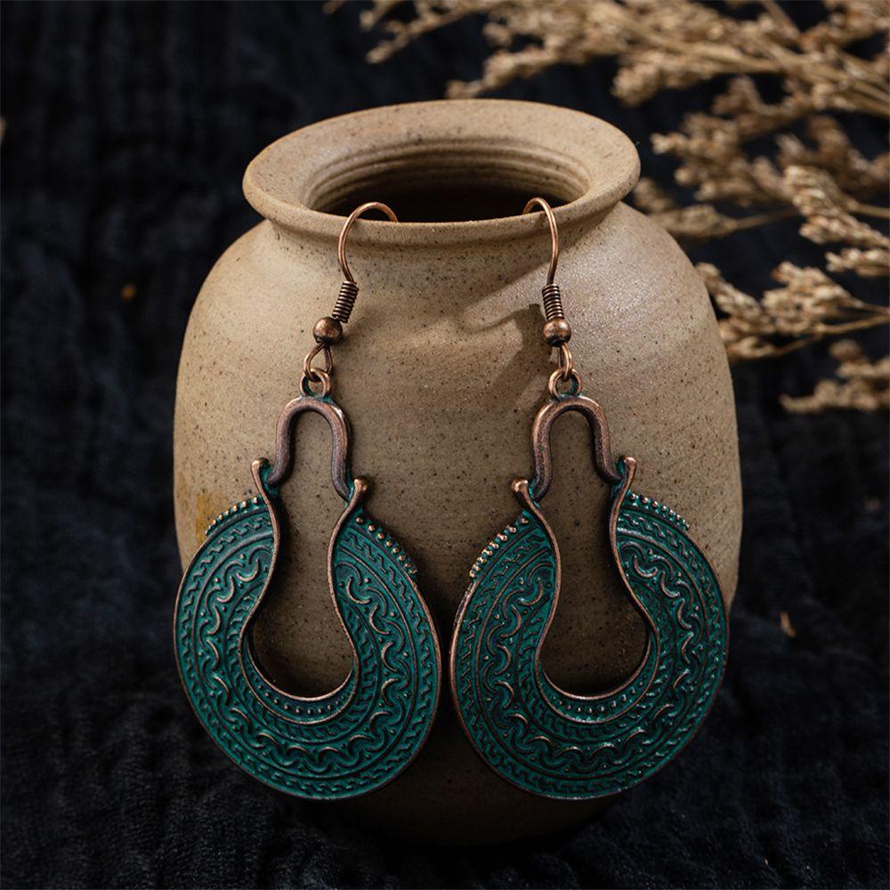 BANANA1 1 Đôi Hoa Tai Dáng Dài Phong Cách Boho Cổ Điển Cho Nữ