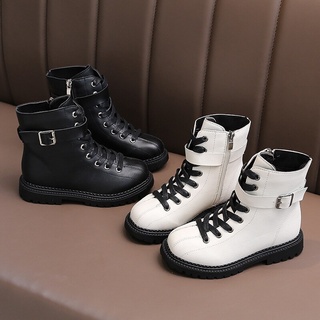Giày Bốt Martin Cổ Thấp Kiểu Anh Thời Trang Mùa Đông Cho Bé Gái 2021