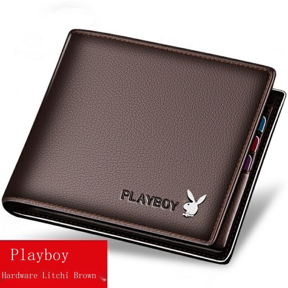 Ví Da Playboy Dáng Ngắn Thiết Kế Đơn Giản Trẻ Trung Cho Nam