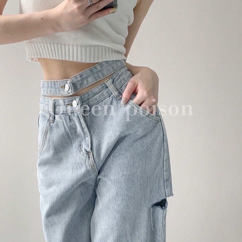 Quần jean nữ ống rộng siêu hot hàng quảng châu cao cấp