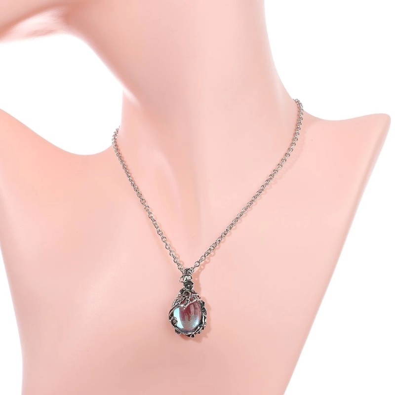 Vòng cổ choker mặt chiếc lá đính đá phong cách Bohemian cổ điển dành cho nữ