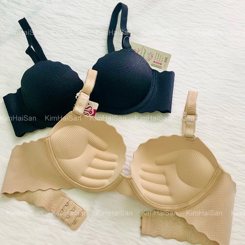 Áo lót Thái nâng ngực Sister Hood su đúc cup V vân chìm đệm bàn tay dày 3cm sang xịn chuẩn form
