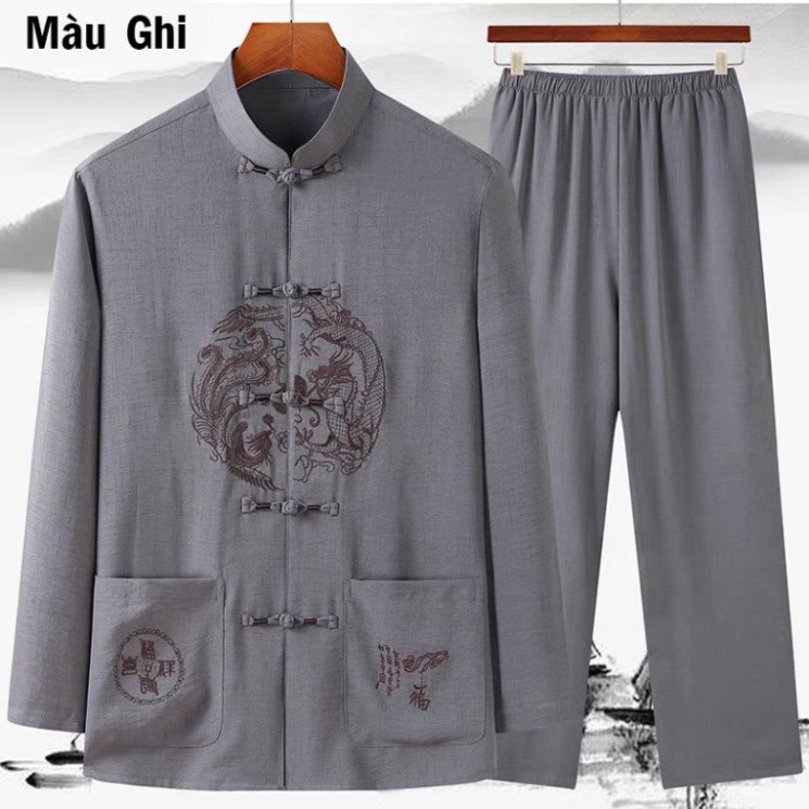 Bộ Đũi Nam Trung Niên, Thoáng Mát Thấm Mồ Hôi,Sản phẩm làm quà tặng ý nghĩa cho bố | BigBuy360 - bigbuy360.vn