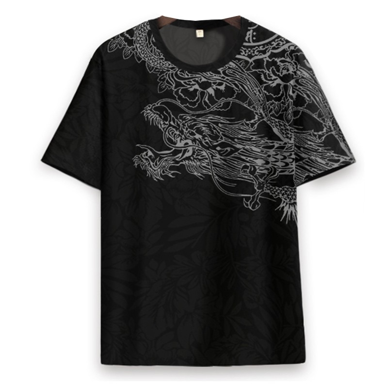 Áo Thun Ngắn Tay Không Cổ Hình Xăm Rồng Gà Con - HE15 | BigBuy360 - bigbuy360.vn