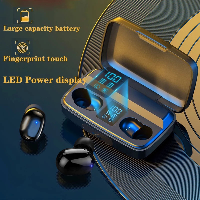 Tai Nghe Không Dây TWS 3000mAh Bluetooth V5.1 TWS Hiển Thị LED Tích Hợp Mic