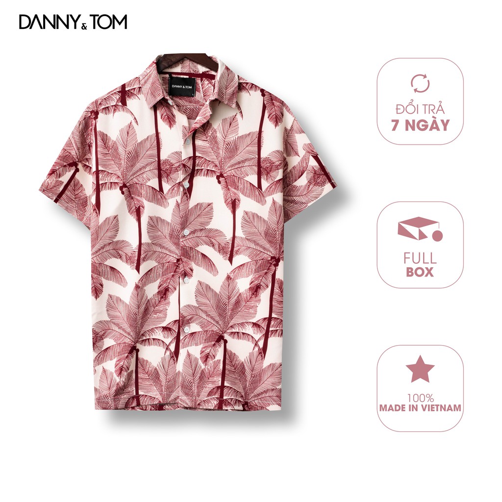 Áo sơ mi Tay ngắn Họa tiết Lira, Vải lụa Thoáng mát, Chống nhăn Form Regular Fit, Chuẩn đẹp , Năng động DS04 - DANNYTOM