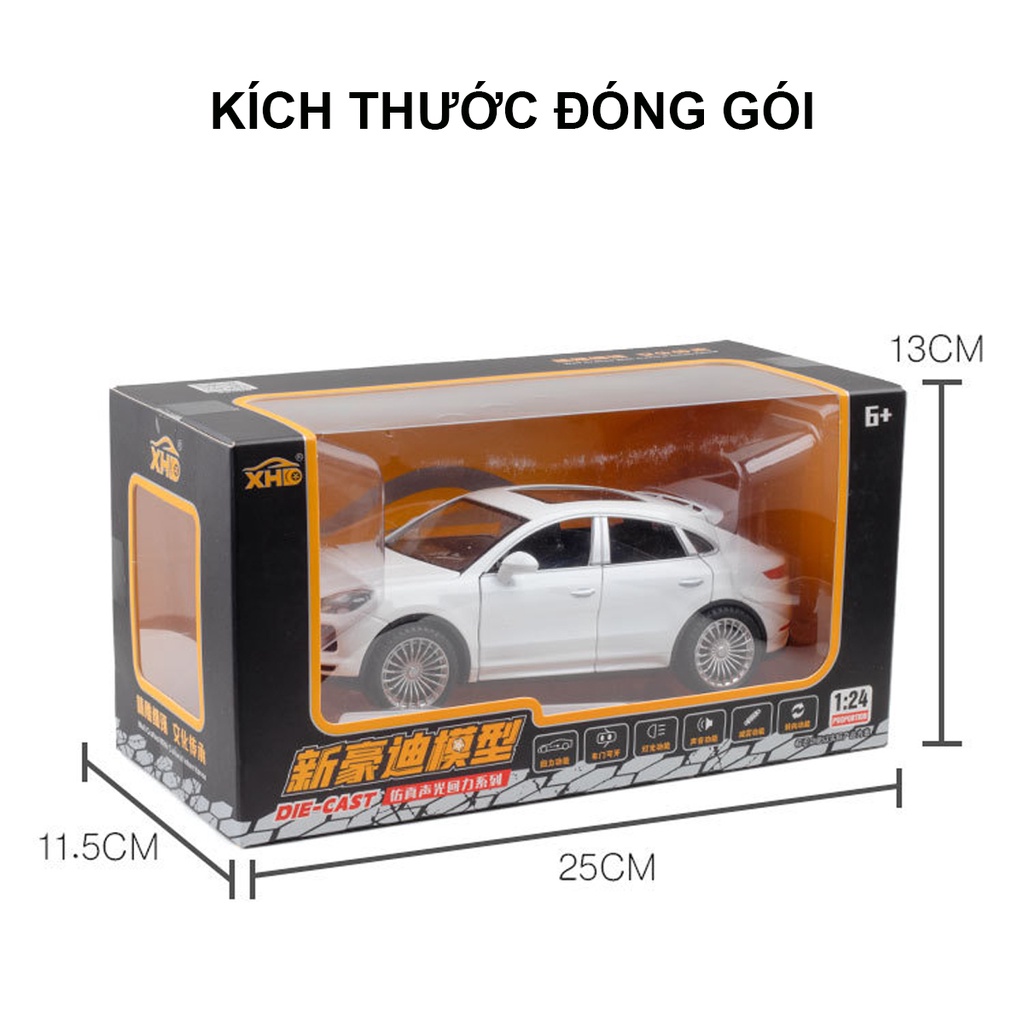 Mô hình xe hơi porsche cayenne s tỉ lệ 1:24 - thân xe hợp kim chắc chắn mở full cửa cốp capô có đèn và âm thanh