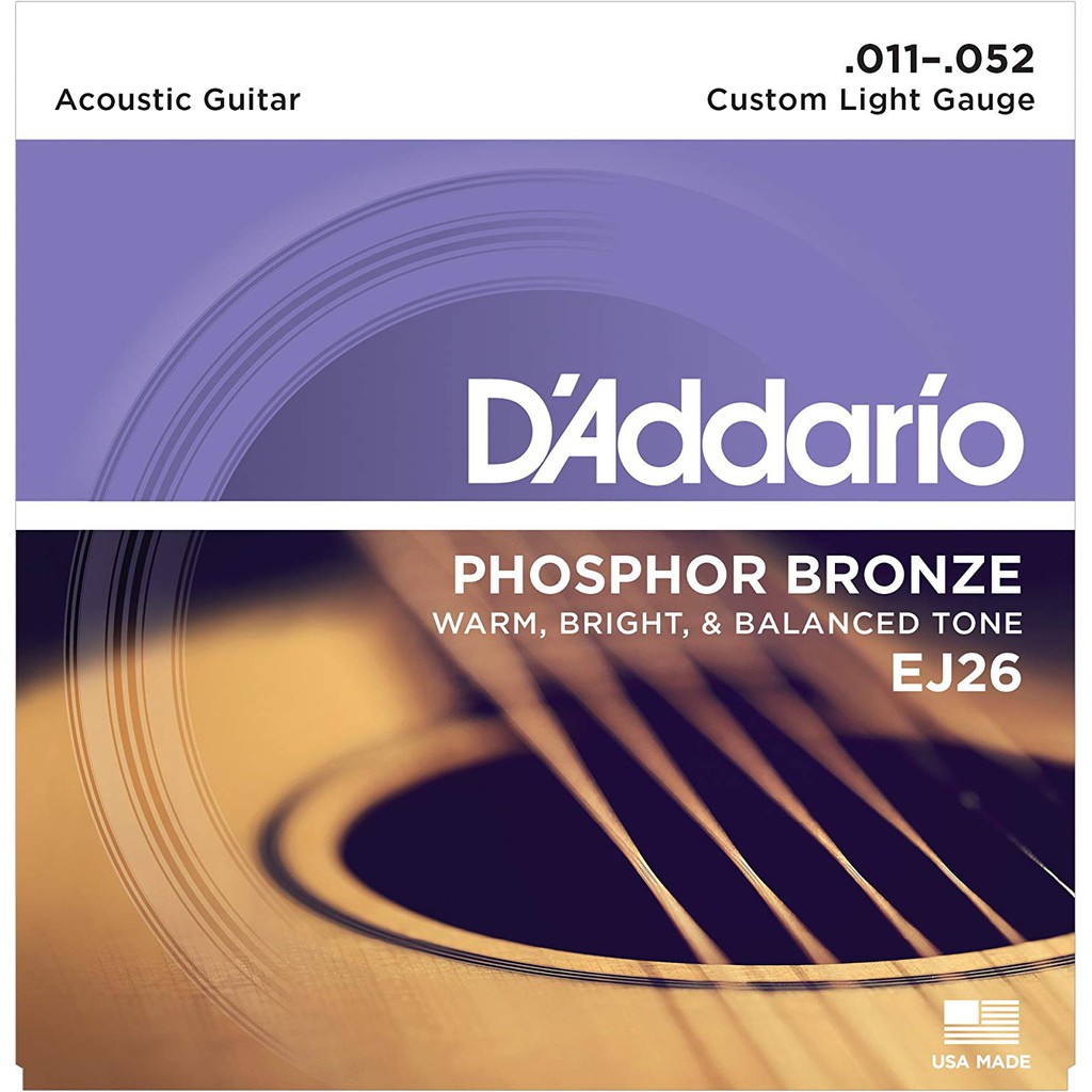 Dây Đàn Guitar Acoustic Phosphor Bronze D'addario EJ26