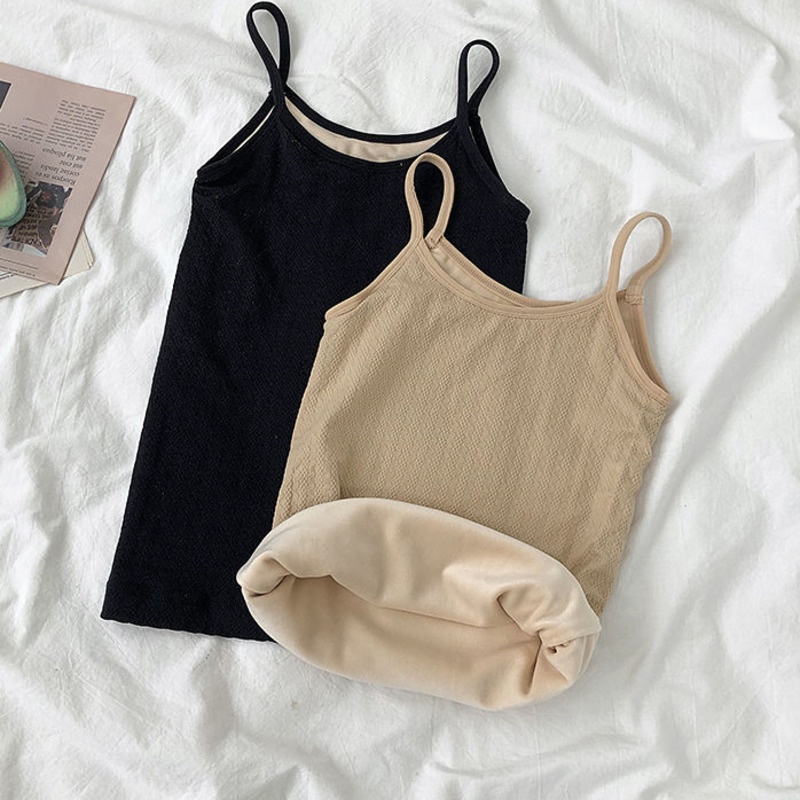 P Áo Camisole Màu Trơn Dễ Thương Phong Cách Đơn Giản Hợp Thời Trang Cho Nữ